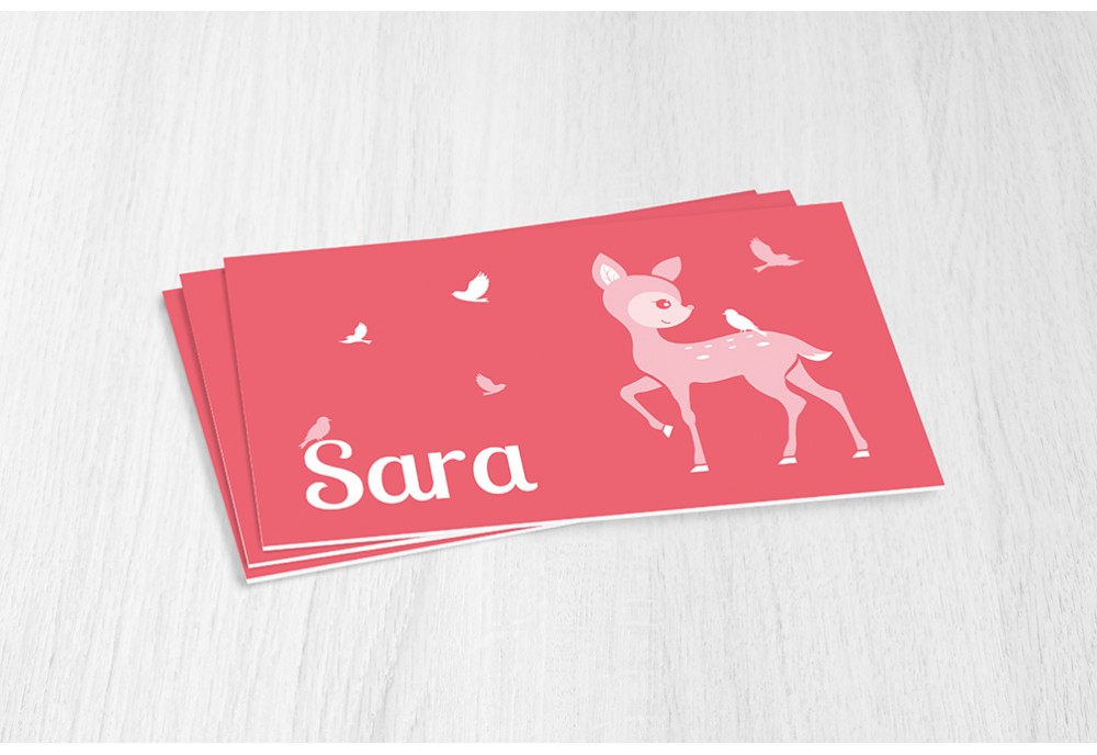 Roze Bambi Met Vogels Roze Bambi Met Vogels
